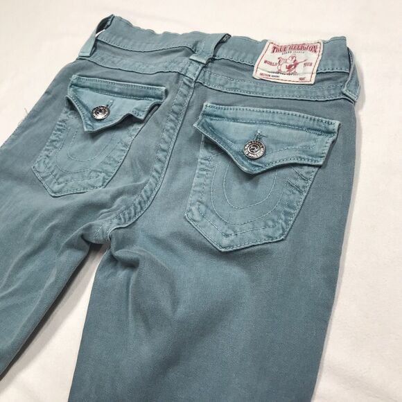 TRUE RELIGION Serena Jeans Women 26x29 Turquoise Green Skinny Stretch Denim USA - Picture 8 of 16